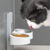 Double Bowl Cats Watering Bowl Space Saving Pet Feeding Bowl Dog Eatting Bowl  for Small Dogs