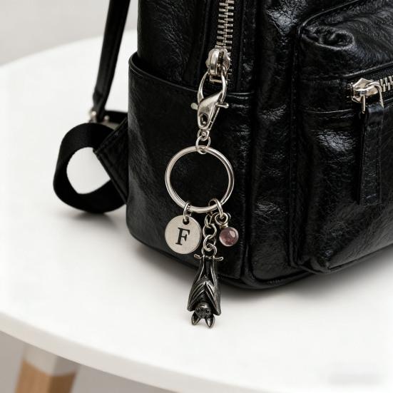 Yousheng 1/2 шт. Вдохновляющий брелок в виде летучей мыши, брелок для эмоциональной поддержки в виде летучей мыши с карточкой с вдохновляющими стихами, металлический кулон в виде летучей мыши