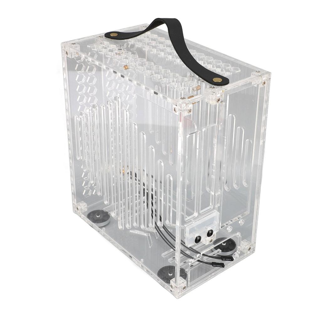 23x20.5x12см Миниатюрный корпус для ПК ITX Прозрачный Акриловый Корпус для ПК Портативный Корпус для Настольного Компьютера 360 Градусов Открытый Полый Корпус