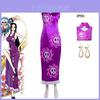 Костюм для косплея Боа Хэнкок из One Piece из атласной ткани для Хэллоуин-вечеринки