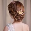 5 шт. Жемчужное цветочное украшение Лист Винтажное золото Ретро Набор из 5 штук Изысканные заколки для волос сказочные Шпильки для волос Элегантные