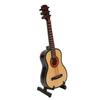 Wooden Guitar Model Exquisite Polishing Miniature Guitar Ornament with Stand for Collection Display