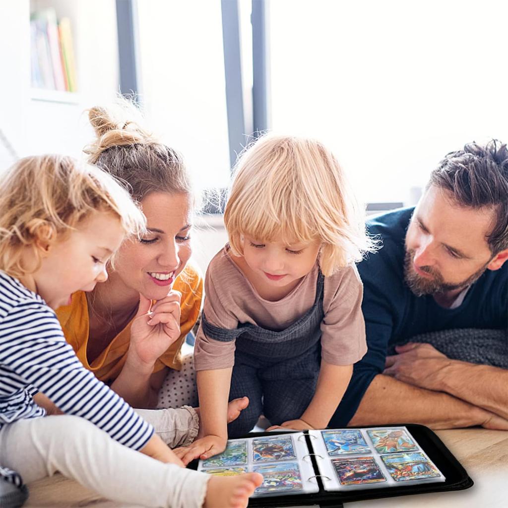 Папка для коллекционных карточек Папка для карточек с 4 карманами Может вмещать 400 карт Популярно для хранения коллекционных карточек и карточных игр Подарок на день рождения/Новый