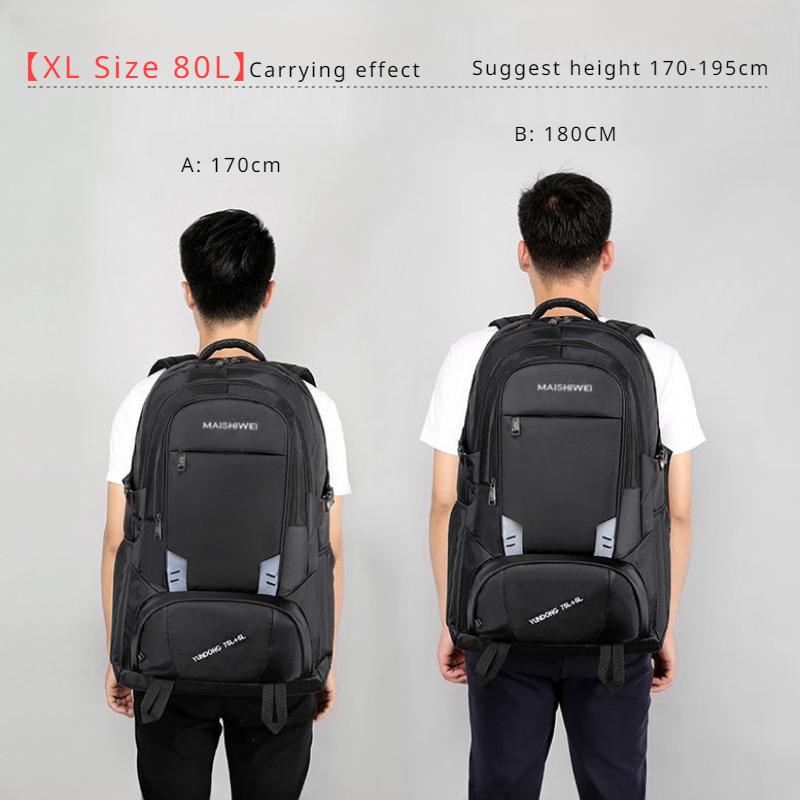 Рюкзаки большой емкости на открытом воздухе, 60 л/80 л. Износостойкая оксфордская дорожная сумка с двусторонней молнией. Унисекс. Спортивная сумка для отдыха. Сумка для багажа. Рюкзаки для студентов колледжа.
