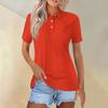 Women's Fashion Casual Lapel Short Sleeve Solid Color Shirt Women's Button Up Tops