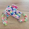 Multicolor Flexible Gel Case with Chain Lanyard for iPhone XS/X