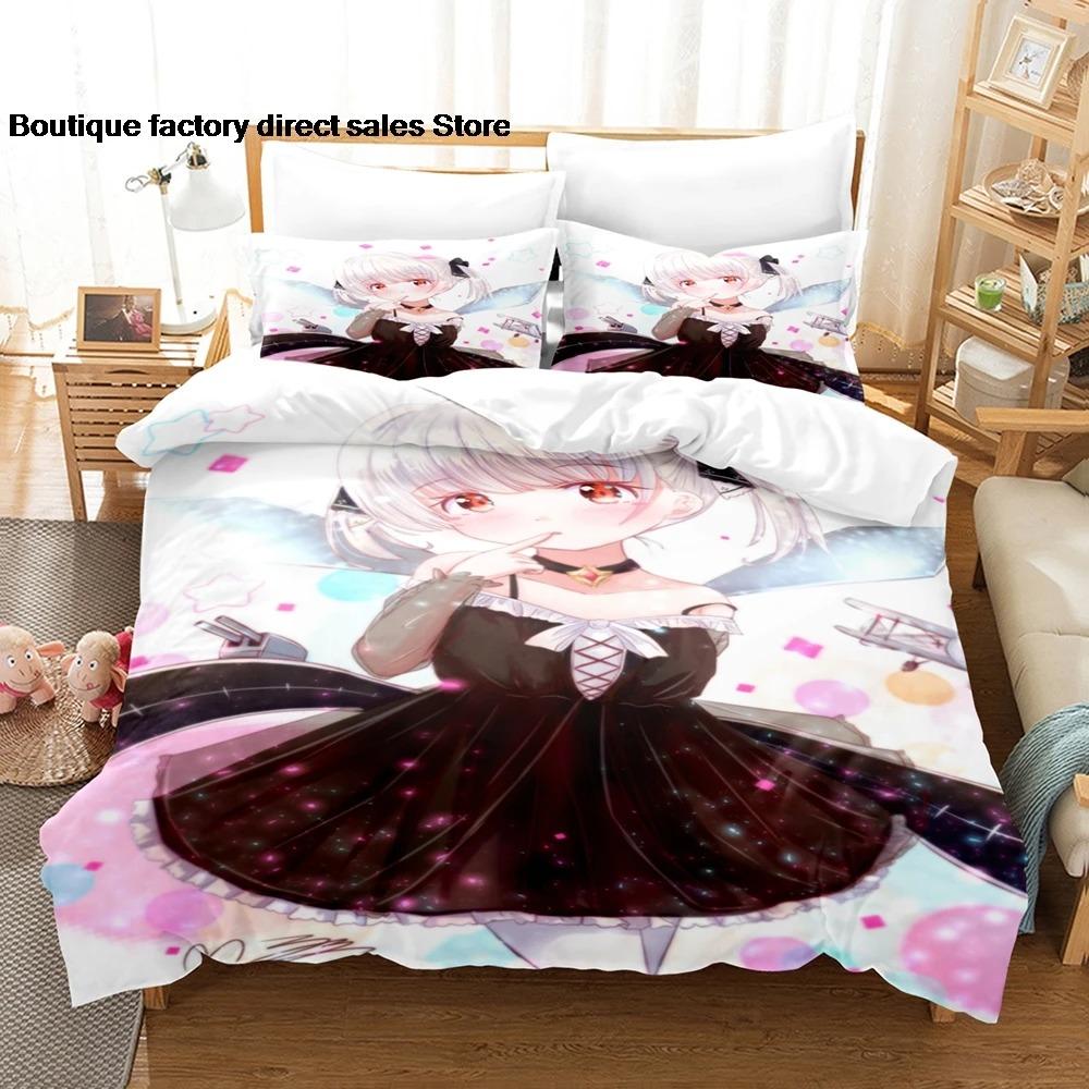 Azur Lane Anime Bedding Set Single Twin Full Queen King Size Duvet Cover Bed Sheet Set 2-3PCS