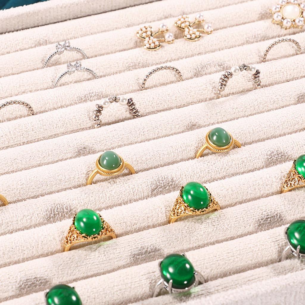 Stackable Velvets Jewelry Organizer Tray for Drawer Storage Rings Display Stand Earrings Bracelets Necklaces Holder