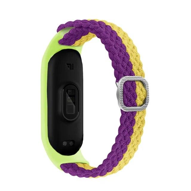 Тканый нейлоновый ремешок для Mi Band 8 7 6 Эластичный регулируемый нейлоновый браслет для Xiaomi Mi Band 4 3 5 6 7