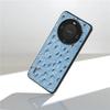 Ostrich Texture Phone Case for Huawei Mate 60 Pro Genuine Cow Leather Coated PC TPU Cover