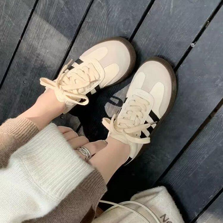 Hong Kong Style Soft Sole Flat Bottom German Training Shoes Women's Versatile Little White Shoes Casual Board Shoes Forrest Gump Shoes Women's New 202