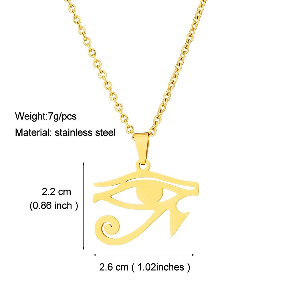 Египетский глаз Гора кулон ожерелье из нержавеющей стали для женщин/мужчин золотого, серебряного цвета ожерелье сглаза египетский Шарм модные украшения