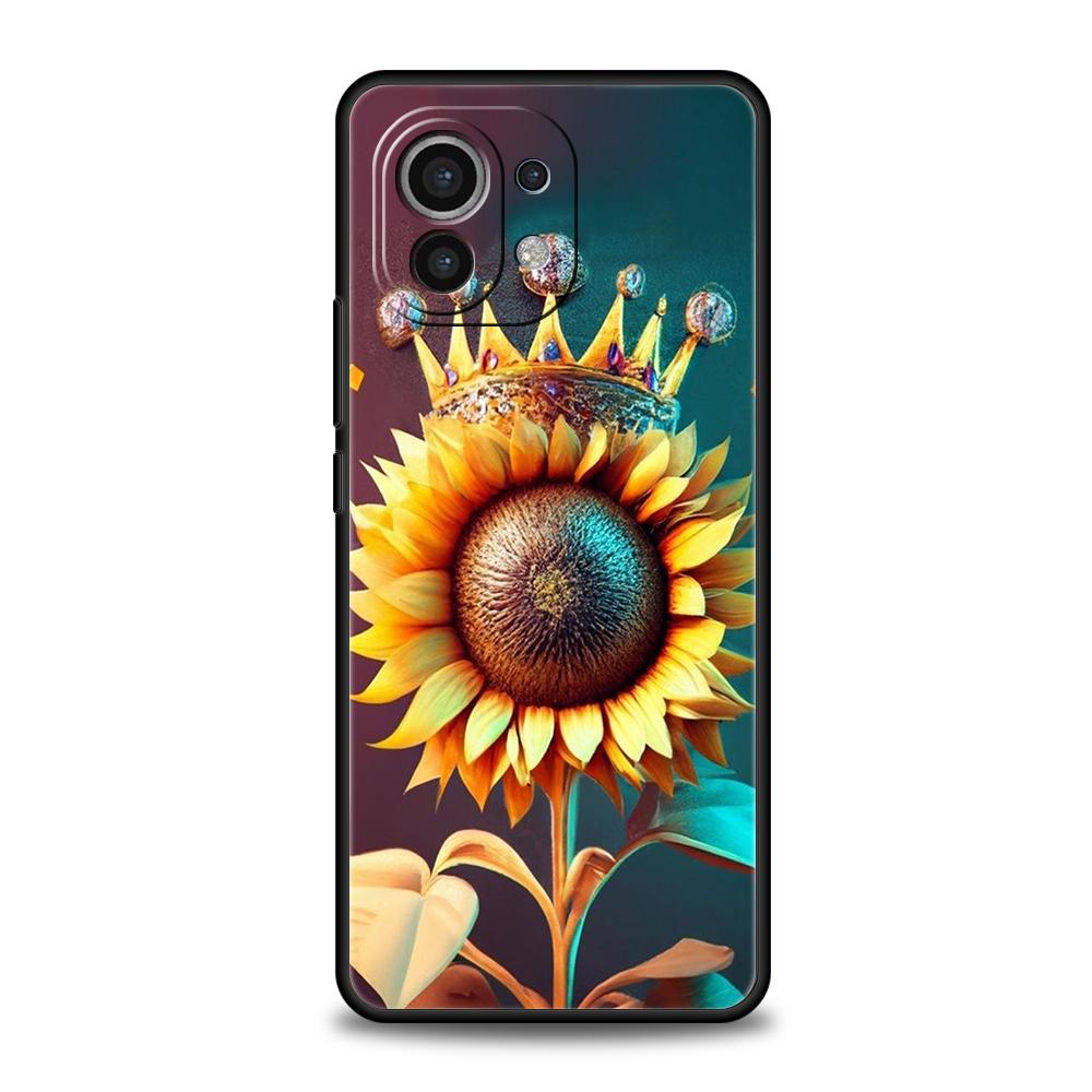 Чехол для телефона подсолнух для Xiaomi Mi 14 13 12 11 Ultra 13T 12T Poco C51 F3 F4 F5 X3 X4 NFC M3 Pro Lite 5G Силиконовый Чехол Сумка