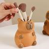Capybara Pen Holder Cute Animal Shape Desk Organizer for Pens Makeup Brushes Utensils Creative Office Home Decor