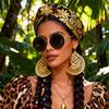 New Round Frame Sunglasses European and American Style Obsidian-embellished Sunglasses Hot Selling Retro Diamond Glasses