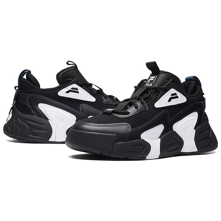 Fila Swarm Тканевые Кроссовки Swirl Модные Универсальные Низкие Ретро Баскетбольные Кроссовки Женские кроссовки Черно-белые F12W034124FBW