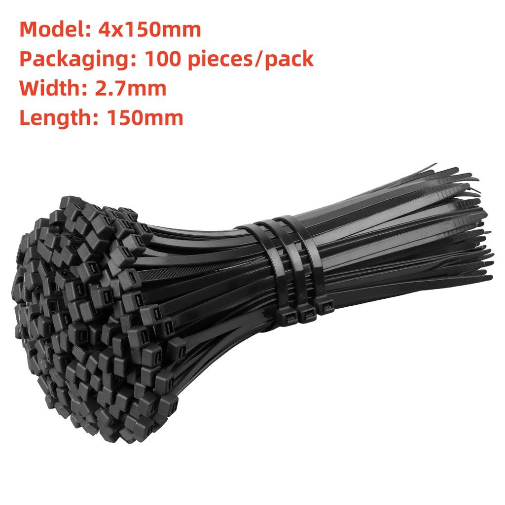 Self-locking Plastic Nylon Tie 100 PCS Black 5X300cable Tie Fastening ring3X100 Cable Tie Zip Wraps Strap Nylon Cable Tie Set