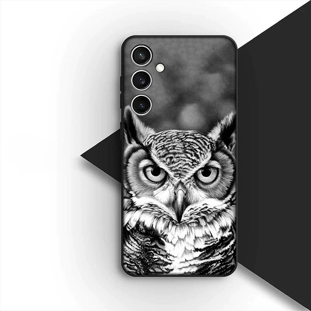 Soft Cover for Samsung Galaxy S24 S25 S23 FE Ultra Plus S7 Edge S25+ S23+ A56 5G Casing Phone Case Wallpaper Owl Bird