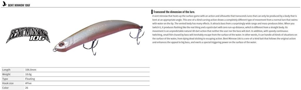 Распродажа OSP Bent Minnow 106F Плавающий воблер T-06 (4550)