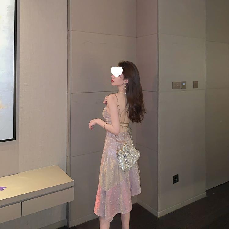 Лето 2025 Сексуальное облегающее платье-слинг с рыбьим хвостом для женщин