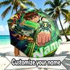 Custom Name Personalized Ben 10 Cartoon Print Umbrella, Auto Open Close, 8‑Rib Sturdy Frame, Commute Camping Hiking Use, Birthday Gift