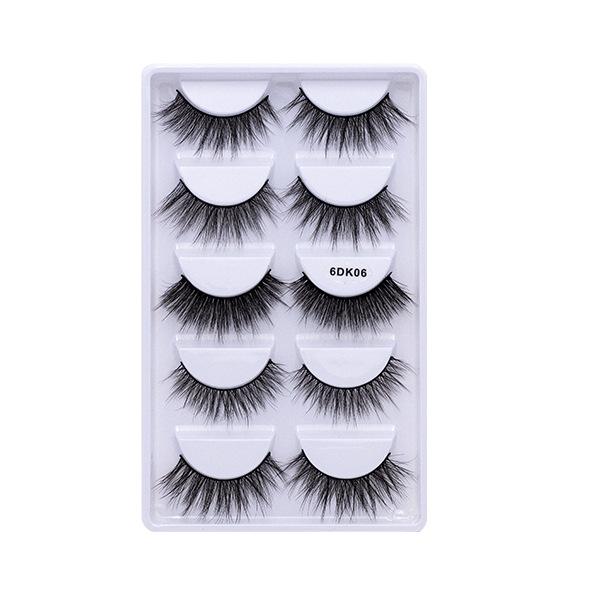 Многослойные трехмерные химические волокна накладные ресницы 5 пар натуральных густых ресниц тонкие завитые накладные ресницы