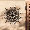 Солнечная Мандала Металлическое Настенное Искусство Черный Цветочный Геометрический Дизайн 15,74 Дюйма Наружное Внутреннее Домашнее Садовое Искусство Подарок