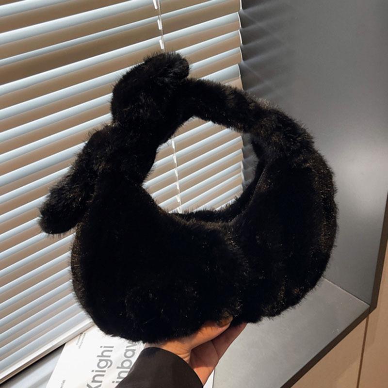 Autumn and Winter New Mao Mao Wrist Bag Fashionable and Versatile High-end Small Bag Plush Hand Bag