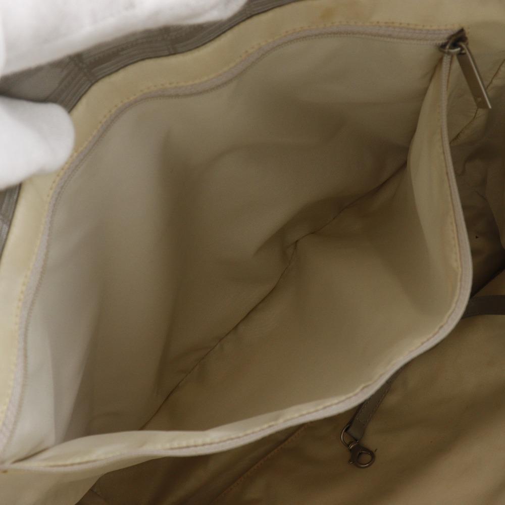 CHANEL Tote MM Tote Bag A15991 New travel line Silver Nylon canvas Women Used