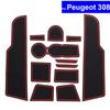 Non-slip Car Door Slot Mats Gate Carpets Position Cup Holder Pads For Peugeot 308 2016 2017 Door Groove Mat