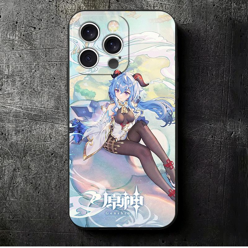 Мягкий чехол для телефона Genshin Impact Гань Юй для iPhone 16 16E 17 Air 15 Pro Max 14 Plus 13 Mini 11 12 7 Черная задняя крышка
