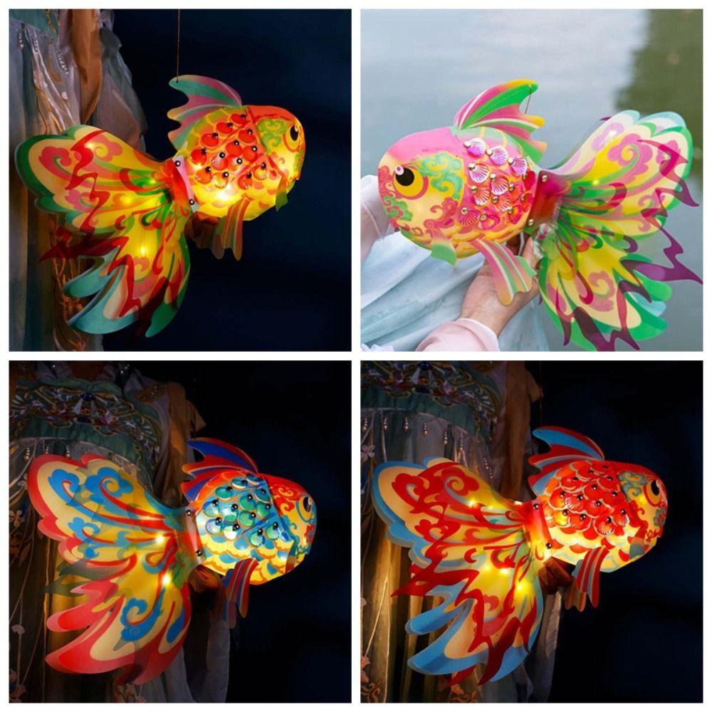 Traditional Paper Lamp Kit Handmade Mid Autumn Craft Goldfish Lantern DIY Autumn