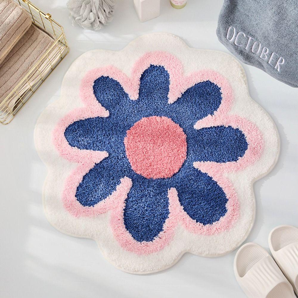 Cashmere Flower Shaped Carpet Anti-slip Rug Creative Floor Mat Hoom Decor
