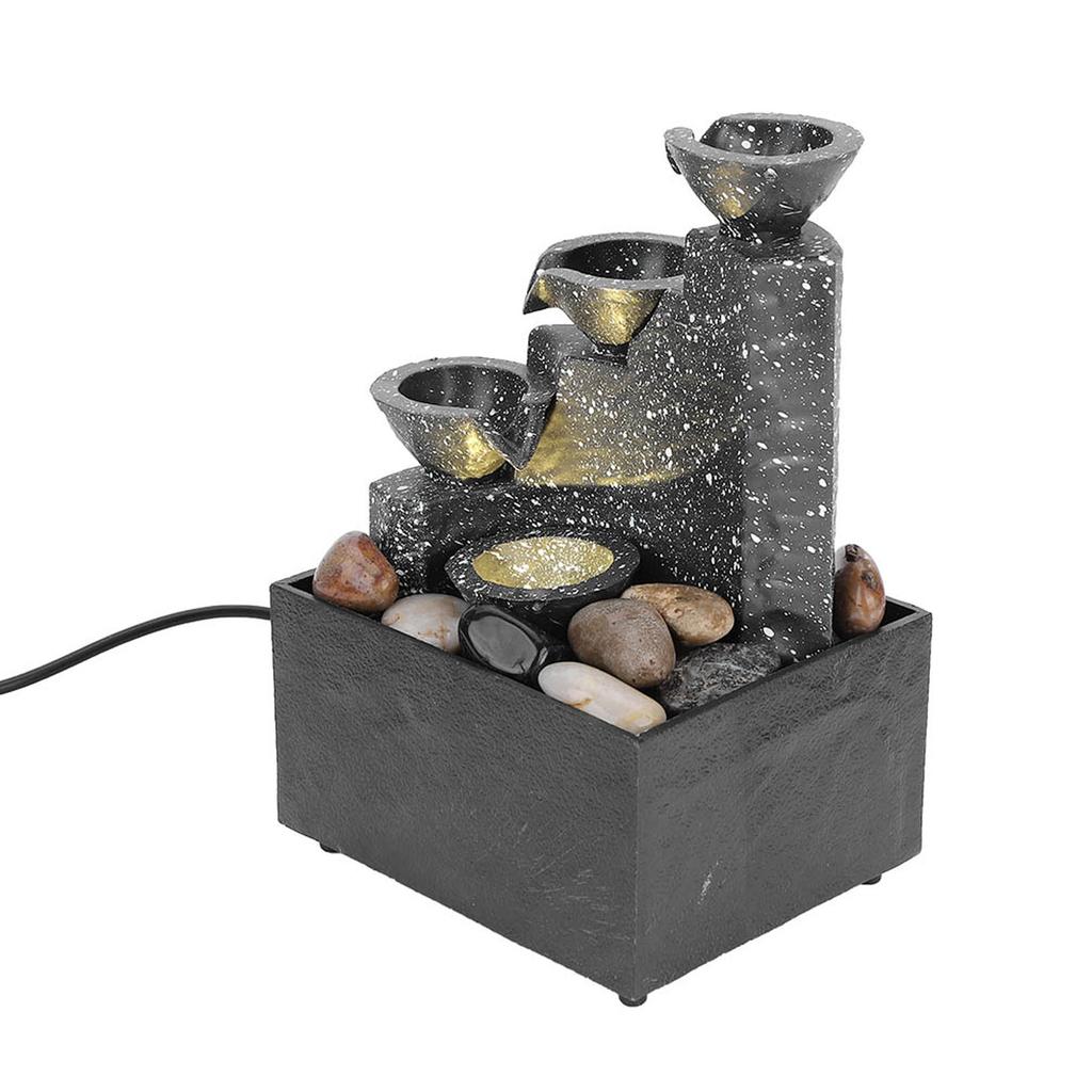 Desktop USB Water Fountain Ornament Crafts for Indoor Home Office Table Decoration