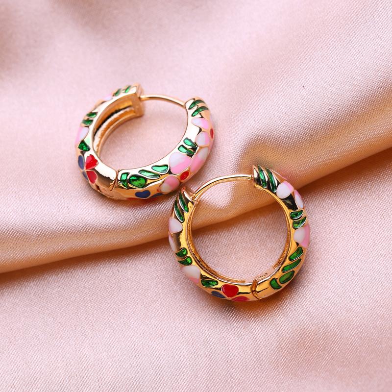 KNIKOO Круглые серьги-клипсы для женщин, модные цветочные серьги, ювелирные изделия для подарков на свадьбу