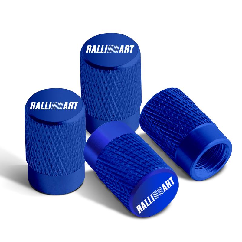 4pcs For Mitsubishi Ralli Art Badge ASX EVO Lancer Galant Pajero Car Wheel Tire Valve Caps Tyre Stem Covers Accessories Styling