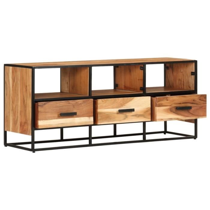 VidaXL Meuble TV 110x30x45 cm, Bois d'acacia massif