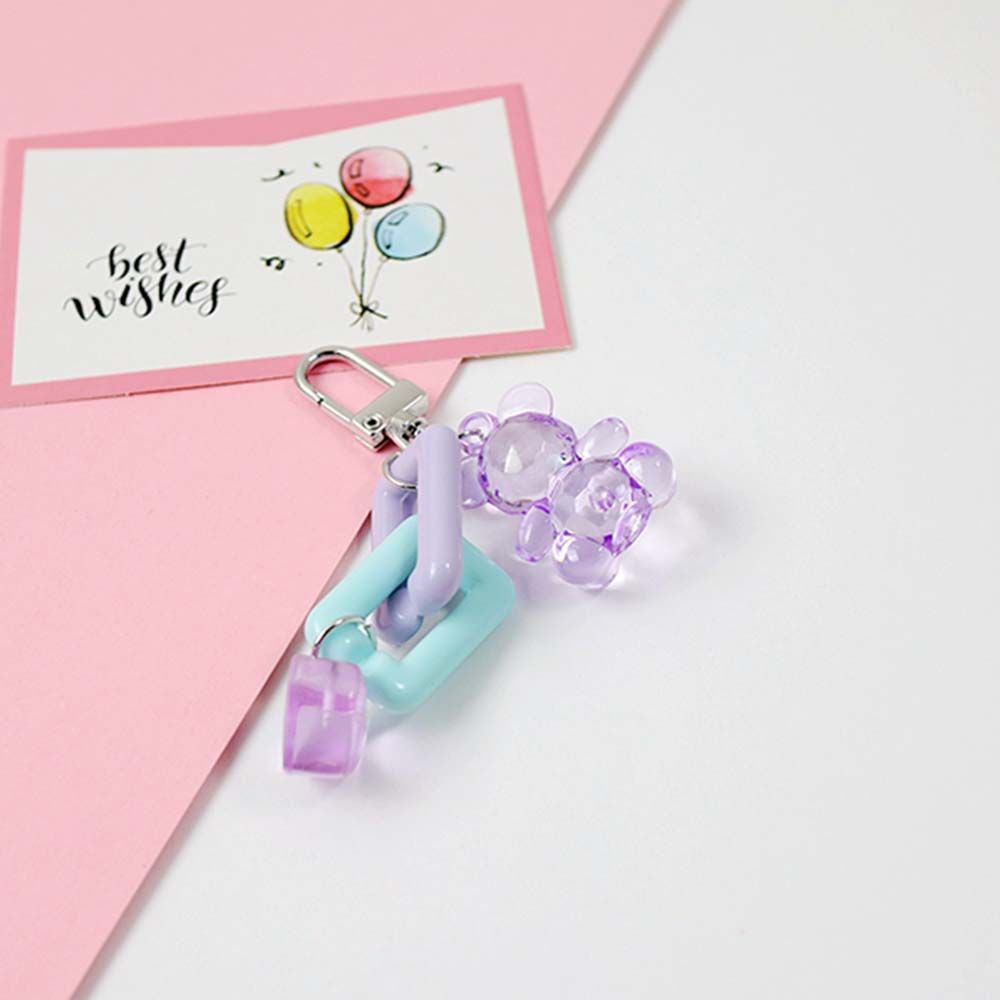 Key Holder Crystal Bear Key Chains Mobile Phone Chain Bag Pendant Decoration Korean Style Key Ring
