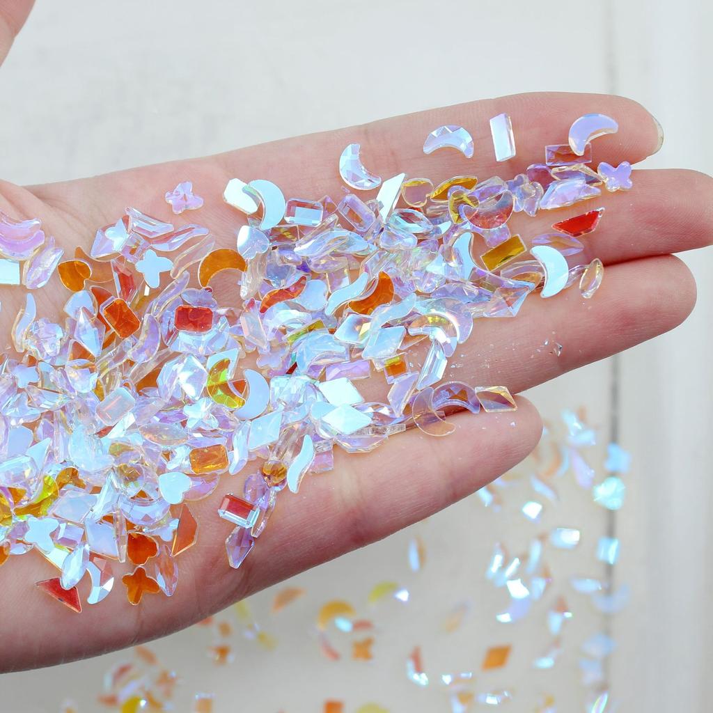 Yiwu Nail Art Diamond Mixed Mini Small Nail Art Flat Bottom Special-Shaped Diamond Mixed K9 Champagne Nail Art Jewelry