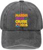 Круиз Mardi Gras 2026 Бейсболка Стиранный Полиэстер Повседневная Кепка Snapback Унисекс Взрослый