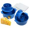 Cheese Making Kit - 2 Cheese Molds with Blue Follower Piston and Cotton Cheesecloth - Cheese Making Basket - Molde Para Queso - Cheese Form Mold