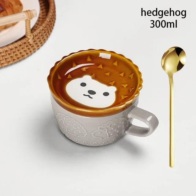 Japanese Cartoon Cat Coffee Mug With Animal Cat Pattern Lid Small Dish Cute Breakfast Cup Creative Coffee Cup Milk Cup Gift2026