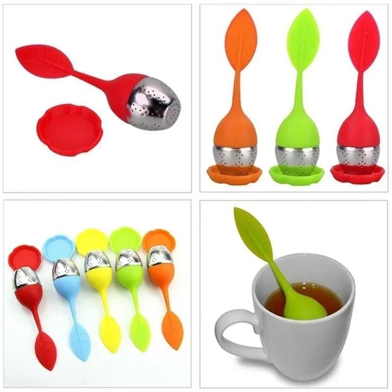 Household Creative Silicone Tea Strainer Sweet Leaf Pattern Tea Filter Teapot for Loose Leaf Herbal Spice Filter Accessories