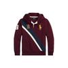 Polo Ralph Lauren Badge Stripe Number Print Hooded Pullover Long Sleeve Hooded Hooded Long Sleeve Hoody Hoody Men Hoody Red MNPOKNI16823-180