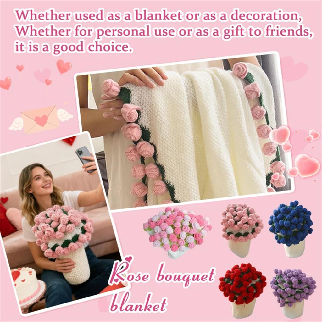 Одеяло Букет цветов Ручной работы Одеяло Букет роз