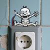 3D Skeleton Wall Decoration Electric Shock Skeleton Wall Decal Stick-On Halloween Gothic Wall Art Decor for Electric Boxes Wall Socket
