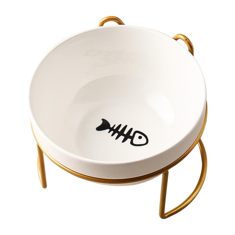 Керамическая миска для домашних животных объемом 500 мл, керамическая миска для котят, щенков, кормушка для воды, дозатор корма для кошек с приподнятой подставкой, аксессуары для кошек