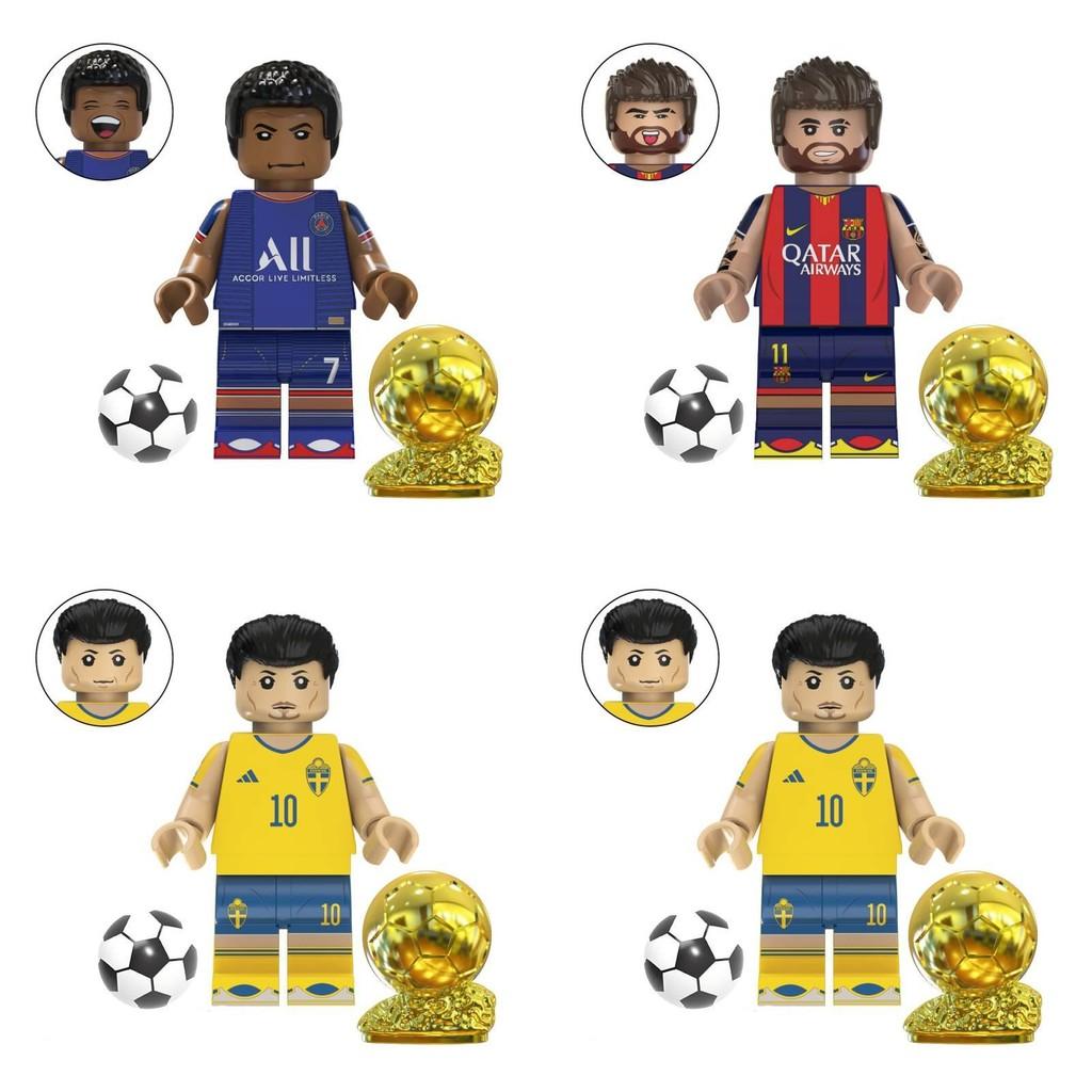Soccer Star Series Team Building Blocks Set Small Plastic Pieces