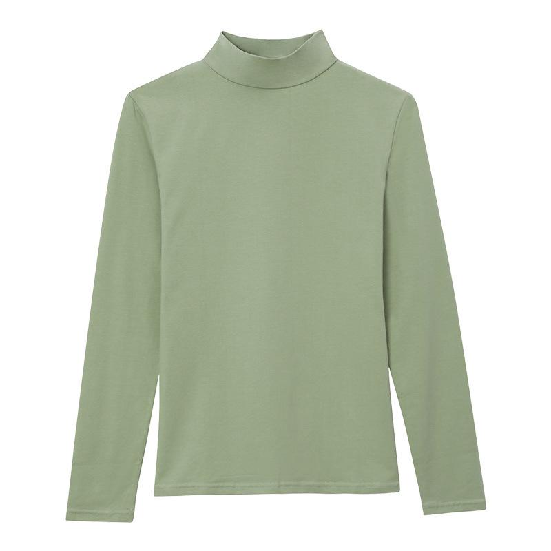 Женская рубашка-полуводолазка из чистого хлопка Slim Fit - теплая майка со средней горловиной на весну/осень