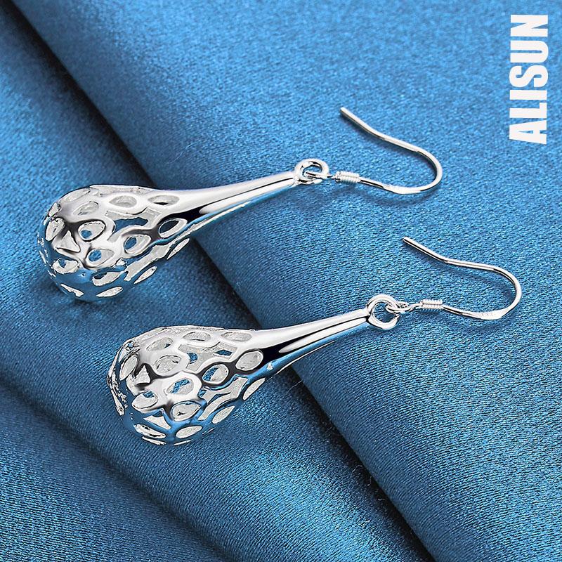 925 Sterling Silver Water Droplets/raindrops Piercing Fashion Wedding Jewelry